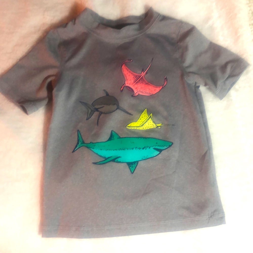 Cat & Jack Swim Rash guard shirt - Grey - Sz 2T